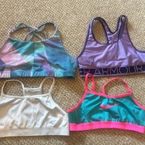 4 girls sport bra- L - 2 Athleta girls, Nike UA  size L
